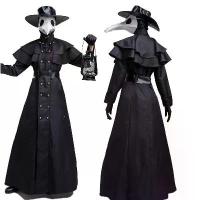 ราคา ZST Plague Doctor Costumes Mask Black Death Witch Cosplay Halloween costumes for Men Punks Masks (1734907198565615391)