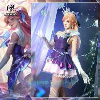 ราคา Rolecos Game LOL Prestige Crystal Rose Lux Cosplay Costume Game LOL Lux Cosplay Halloween Costume Women New Skin Outfit (1735232181406762931)