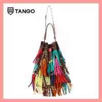 ราคา TANGO กระเป๋าแฟชั่นสตรี รุ่น REMO-A กระเป๋าหนังตะกวดแท้ ขนาดใหญ่ กระเป๋าทรงถัง Exotic leather fringe bag (1735453086081451810)