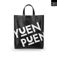 ราคา YUENPUEN ยืนพื้น Signature Bag กระเป๋าถือ Tote กันน้ำ Tarpaulin ทนทาน Minimal สีดำ ใบใหญ่ ใส่ของได้เยอะ (1735360027417609523)