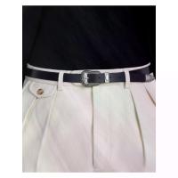 ราคา WARDROBE MINISTRY - เข็มขัดหนังแท้ สีดำ Real Slim Western Leather Belt in Black (1735291777266254982)