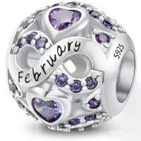 ราคา Birthstone Charms for Bracelet 925 Sterling Silver Bead Charm Happy Birthday Charm Jewelry Gift for Women (1734750755512092351)