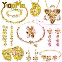 ราคา 【L stal】 Original New Caramel Candy Flower Crystal Jewelry High Quality Tassel Earrings Exquisite Necklace Ring Bracelet Women Wedding (1734892658736006181)