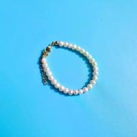 ราคา สร้อยข้อมือ(คละสีทอง daintyme - Pearl bracelet กำไลข้อมือมุกแท้ ทอง 18k gold (1734567291535524997)