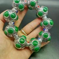 ราคา Antique Tibetan Silver Antique Ethnic Style White Copper Silver Embellishment Bracelet Duobao Hand String Jewelry Male and Female Miao Silver Jewelry (1735093364819657903)