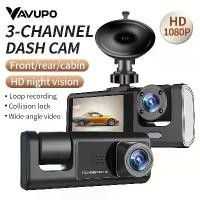 ราคา 3-Channel Dash Camera, VAVUPO, for Train, with Triple 1080P Lenses (Front / Rear / Inside), Night Vision, Loop Recording, Mapping, Lighter Power, 5.08cm IPS Screen, 3-Camera Trai (1735043918524941605)