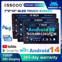 ราคา ESSGOO 6+128GB 8 Core QLED Display Car Stereo 7/9/10inch Car Radio 2DIN With CarPlay Android Auto Support WiFi BT FM AM DSP GPS DVR SIM Card Built in Cooling Fan (1735059423019238772)