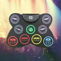 ราคา Roll Up Drum Practice Pad 9 Pads Pad Digital Drum Kit Pedal Controller with Drum Sticks Touch Sensitivity Great Holiday Birthday Gift for Kids (1734907287558194526)