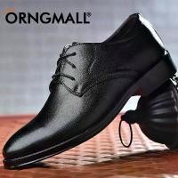 ราคา ORNGMALL High Quality Oxfords Shoes for Men Leather Italian Black Formal Shoes Men Lace-Up Dress Shoes Business Office Shoes Plus Size 38-48 (1734785816327849716)