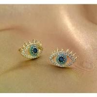 ราคา Turkish Blue Evil Eye Stud Earrings / Gold Evil Eye Earrings from Turkey (1735032129530201766)