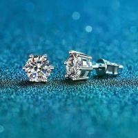 ราคา [จัดส่งทันที] Petchara Jewelry earrings Diamond Moissanite 0.50-1 carat silver S925 water 100-98 D-VVS1 : D3008 (1735137534458234825)