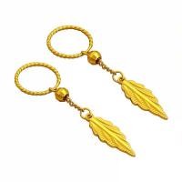 ราคา Gold-plated brass hanging earrings from Vietnam, leaf pattern, durable, May 2026. (1733870248271054811)
