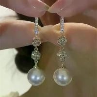 ราคา Exquisite High-End Diamond Ball Pearl Tassel Earrings New Year's Exquisite Sparkling Diamond Earrings Fashion Versatile Earrings (1734565135967618527)