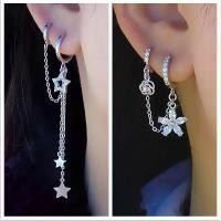 ราคา Three-hole, double-hole earrings, ear cuffs, ear cuffs, integrated one-piece fashionable and unique earrings (1735413895073138106)