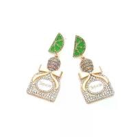 ราคา New Fashion Alloy Inlaid Diamond Tequila Bottle Earrings Oil Drop Fruit Letter Champagne Bottle Earrings New Earrings (1733579086752286179)