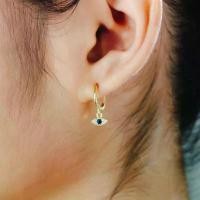 ราคา Vachana - Evil Eyes Blue CZ Huggie Hoop Earrings (1734273497846351229)