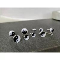 ราคา Silver thai Jewelry ต่างหูเงิน 925 หยินหยาง / 925 sterling silver yin yang earrings (1735272820429784591)