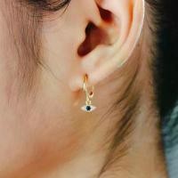 ราคา Vachana - Evil Eyes Blue CZ Huggie Hoop Earrings (1735280939659462441)