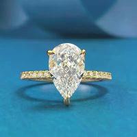ราคา 2ct/3ct Pear Diamond halo ring with GRA certificate Best Gift Recommended For Girls (1734780002264188835)