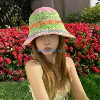 ราคา หมวกฟาง 【straw hat】 รุ่น HX6F หมวกฟางสานสำหรับผู้หญิง เหมาะสำหรับการพักผ่อนริมชายหาด งานสานฟาง สีสันสายรุ้ง หมวกชายหาดป้องกันแสงแดดสำหรับผู้ใหญ่ (1735249210626639713)