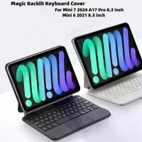 ราคา 【Crystal】 Magic Backlit Keyboard Cover For iPad Mini 7 2024 A17 Pro mini 6 2021 8.3 inch Case Magnetic Black Magic Keyboard with Trackpad (1734890277576803752)
