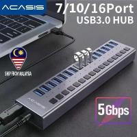 ราคา Adaptation ACASIS 16 Ports Powered USB Hub USB 3.0 Data Hub with Individual On/Off Switches and 12V 7.5A Power Adapter USB Hub 3.0 Splitter for Laptop, PC, Computer, Mobile HDD, Flash Drive (173536793