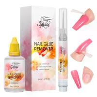 ราคา Nail Glue Remover with Remover Pen Tool Kit for Press on Nails, 50ml Acetone-Free Solution for False Nails, Acrylic Fake Tips, Pro Click & Remove Pen Design (1734816665097569950)