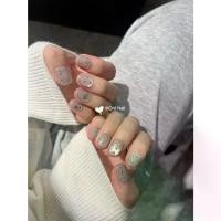 ราคา เล็บปลอมสำเร็จรูป เล็บปลอมสำเร็จรูปเจ [Star Kitty] Oni Nail Pure Hand Wear Armor เพ้อฝัน Flash Diamond Girl Heart Cat Eye Nail (1735150806495692630)