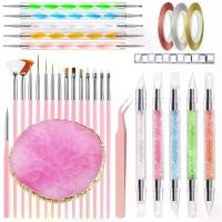 ราคา Nail Art Tools Set, Nail Art Brushes with Nail Art Palette, Nail Dotting Tools, Dual Tipped Silicone Nail Tools, Nail Design Tools Supplies Kit for Nail Tech and Beginners (1734700533558183899)