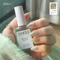 ราคา จัดส่งในกรุงเทพฯ U-DELI สีทาเล็บกึ่งเจล สีทาเล็บ U-680 Shimmer Glitter16ml Vegan Nail Polish Air Dry กลิตเตอร์เม็ดใหญ่ผสมเม็ดเล็ก ไม่อบ น้ำยาทาเล็บ ทาเล็บ กากเพชรสวยแน่น สีทาเล็บกากเพชร สีทาเล็บสีทอง