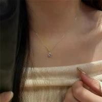 ราคา {Hot} Luxury Sterling Silver Romantic Blue Tears Heart-shaped Crystal Pendant Necklace for Women Collarbone Chain Valentine's Day Gift (1735276522604233877)