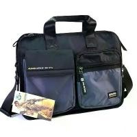 ราคา Chinatown Leather กระเป๋าสะพายผ้า ใส่notebook เอกสารA4 สีดำ -เทาแนวนอน Volunteer (1735330188547884526)