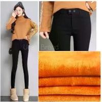 ราคา [จัดส่งทันที] Skinny Wool Winter Pants Woman สกินนี่บุขน สกินนี่กันหนาว กางเกงขายาวบุขน กางเกงกันหนาว แม้อุณหภูมิติดลบ รุ่น 2 Med แต่งกระดุมสีดำ 2 ระดับ และซิป (สีดำ) (1733452641442039768)