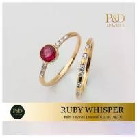 ราคา แหวนทับทิมแท้ Ruby Ring 9.40ct ประดับเพชรแท้ 1.59ct ทองแท้ 18K Size#54 (1733614418539611857)