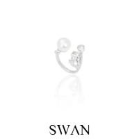 ราคา แหวนไข่มุกน้ำจืดSWAN - Solitaire Pearl Open Ring แหวนเงินแท้ มุกแท้ มุกน้ำจืด ฝังเพชรคิวบิกเซอร์โคเนีย cubic zirconia ฟรีไซส์ (1734817567109645395)