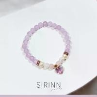 ราคา Flash Sale- ✸สร้อยข้อมือหิน กำไลหินนำโชค หินอาเกตสีม่วง ผสมหินโรสควอตซ์ ☉ (1734457460967049123)