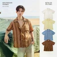 ราคา KINS 19 STUDIO | KINS Irregular Stripe Shirt เสื้อเชิ้ตแขนสั้นคินส์ [KN150] (1735218343569884317)