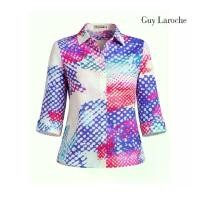 ราคา Guy Laroche Woman's Shirt Blue เสื้อเชิ้ตผู้หญิงแขนสามส่วน สีน้ำเงิน GCANBU (1734849581954663728)