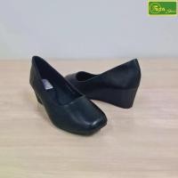 ราคา [จัดส่งทันที] Sea Shoes(Sea Shoes) 9656-6039 High-Heeled Cut-Out Shoes with a Cut-Toe and Wedge Heel for Work. (1734890954644293552)