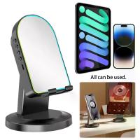 ราคา Cell Phone Stand with Wireless BT Speaker Universal Phone Holder Colorful LED Lights for All Phones Tablet (1735103366154323434)