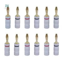 ราคา Suitable for 12 Pcs 4mm Audio Jack Connector Banana Plugs Audio Jack Connector, 24K Gold Dual Screw Lock Speaker Connector (1735442093327156926)