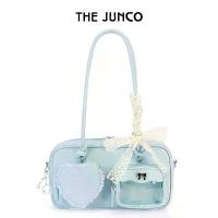 ราคา 【อุปกรณ์เสริมแบบสุ่ม】THEJUNCO กระเป๋าสะพายข้างหนังเทียมดีไซน์กวางสีน้ำเงินและขาวพร้อมจี้รูปหัวใจ สำหรับโอกาสที่น่ารักและใช้ในชีวิตประจำวัน กระเป๋า Junco ทำจากหนัง PU ระดับไฮเอนด์ (1734791642957972843)