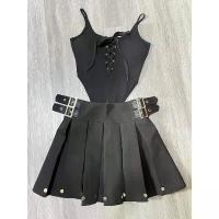 ราคา [พร้อมส่ง ของใหม่]Size XSเสื้อบอดี้สูท + กระโปรง สีดำ ใส่ด้วยกันจะเว้าเอว สวยมาก เสื้อเป็นบอดี้สูทติดกระดุมแป็ก คําแนะนําผลิตภัณฑ์ใหม่ของเดือนนี้ (1735443933064627689)
