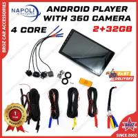 ราคา NAPOLI เครื่องเล่น Android ความจุ 2+32GB รับประกัน 1 ปี รองรับระบบกล้อง 360 องศา สำหรับเครื่องเสียงรถยนต์ Android ระบบนำทาง GPS 3D เครื่องเล่น Android สำหรับรถยนต์ กล้อง 360 องศา พาโนรามาสำหรับรถยนต์ 