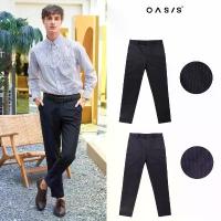ราคา OASIS กางเกงขายาว กางเกง สแล็ค ลายทาง สีดำ กรม เทาเข้ม รุ่น MPBPT-4763-2 กางเกงใส่ทำงาน ผ้าใส่สบาย รีดง่าย (1735207671850828993)
