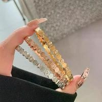ราคา กำไลข้อมือไทเทเนียมสตีลประดับเซอร์คอนลายรังผึ้งผู้หญิง, กำไลสแตนเลสสีทอง, กำไล Dingdang, แหวนข้อมือ, เครื่องประดับ, คัดสรรอย่างพิถีพิถัน (1734811929865979344)
