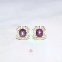 ราคา Rosen'marry/ต่างหูพลอยทับทิมสตาร์แท้ ตัวเรือนเงินแท้925 พลอยแท้เสริมดวง , ของขวัญ RE129 (1735408172062050242)