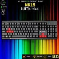ราคา GAMING NUBWO NK15 USB KEYBOARD NK-15 QUIET สีดำ ปุ่มแดง คีย์บอร์ด แป้นพิมพ์ NK-015 RUBBER DOME EN/TH (1735431784660239978)