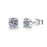 ราคา ต่างหู Moissanite ดีไซน์หัววัวคลาสสิก 1 กะรัต เงิน S925 ต่างหูเพชร Moissanite (1731881343096554996)