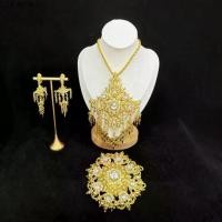 ราคา ❤Vintage Jewelry ชุดเครื่องประดับเจ้าสาว สร้อยคอชุดไทย ต่างหู หัวเข็มขัดสีทองพลอยขาว✣ (1734877109421115270)